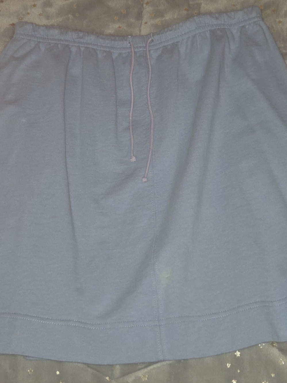 Pale Blue Drawstring Mini Skirt